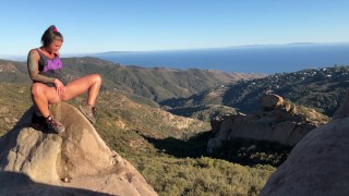 felicity feline peeing in nature