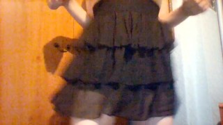 Black Skirt Tease