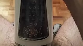 Intense orgasm with fleshlight type masturbator