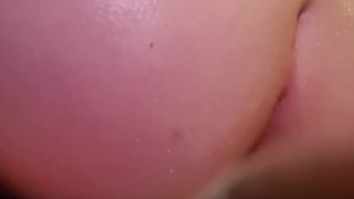 White booty rides dildo