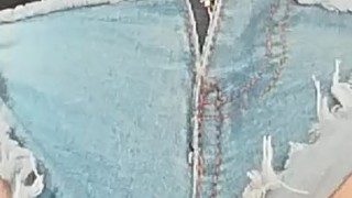 first time denim shorts horny masturbation close up