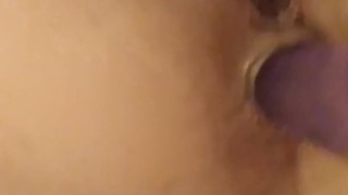Anal play with new dildo