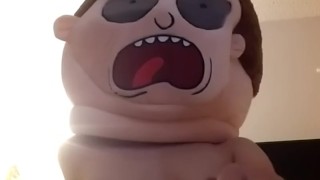 Riding dildo, too big her pussy!