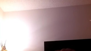 Riding dildo, too big her pussy!