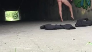 Naked under the motorway