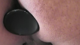 trying a new butt plug and thigh highs