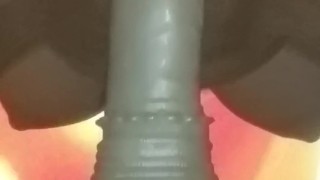 Rideing my mounted dildo on the table cum watch!!