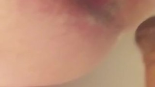 fuck ass wooden dick, anal, sex in the bathroom