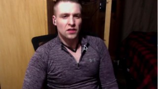 Stud looking at you stroking his big dick making you want his cum