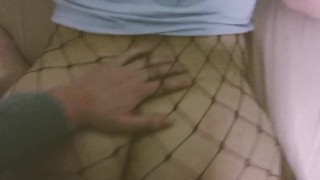 Boyfriend Couldnt Resist Me and My Big Jiggly Ass in Fishnet Stockings!