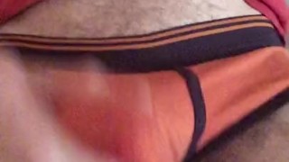 Cumming inside my orange briefs
