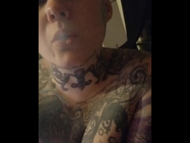 Chubby Tattooed Big Tits Almost Got Caught Smoking Naked 