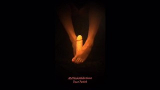 Foot Job giving Sexy Black Milf Foot FetishDildo Rub and Stroke