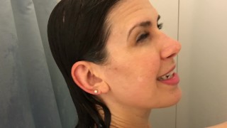 Hot milf taking a shower getting fucked from behind with massive facial POV