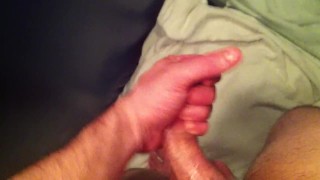 AT THE BATH HOUSE JERKING OFF MY VEINY COCK