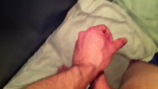 AT THE BATH HOUSE JERKING OFF MY VEINY COCK