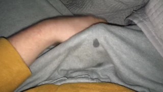 Cum Soaks Through My Grey Sweatpants! Slow Motion at End