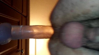 Watch the monster dildo queef my hairy ass to anal orgasm!