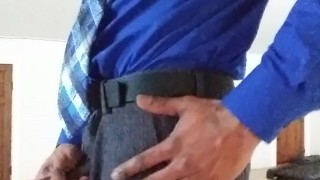 Hot Guy In Suit Jerks Off And Cums