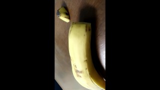 Jacking Off at Work With Banana Peel