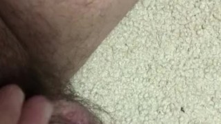 Hairy Dick with Dry Cum Getting Aroused Hand Job
