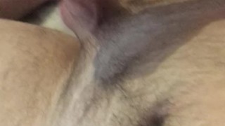 Uncut Cock Cumming on Stomach