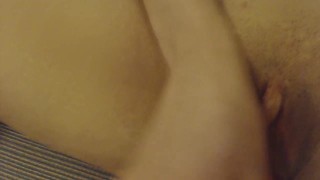 Horny Collared Kitten Fucks Pussy Closeup