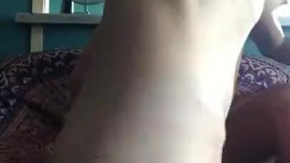 Sexy GF sucks and fucks her man in the living room.