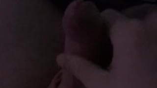 Jerking off, close view with cumshot