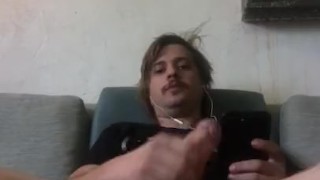 Dirty white boy tares underwear off and strokes till he cums