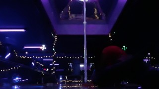 Dancing on stage, club empty as hell