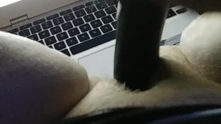 Big black dildo in a fat juicy pussy
