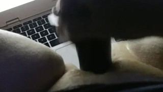 Big black dildo in a fat juicy pussy