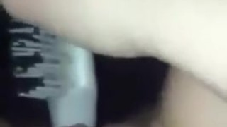 Useing hairbrush