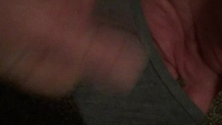 Big cumshot in my GFs panties when she is upstairs