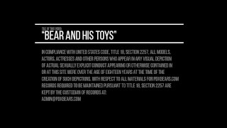 PENT-UP BEAR PULLS AND PLAYS WITH HIS NIPPLES, MOANING SHOOTING A BIG LOAD!