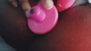 Young Horny Ebony Vibrating Pussy and Anal Tease