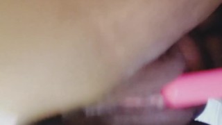 Young Horny Ebony Vibrating Pussy and Anal Tease