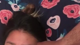 Husband Blowing a Thick Fat Facial On Cute Wife