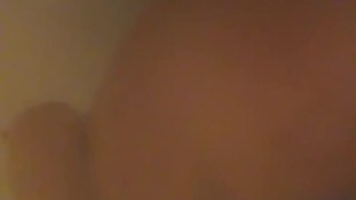 Taking a shower while rubbing my fat pussy