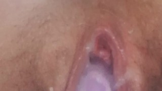 Step Milf plays with husbands cum