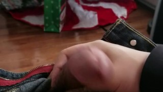 Secretly stroking it and cumming during the holidays