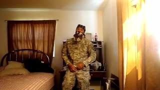 Army Guy Stripping And Masturbating (Part 1)