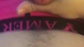 Teen vocal cum in pink undies