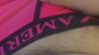Teen vocal cum in pink undies