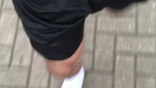 BULGING Out Of THOSE SHORTS ** Ball Stretcher ON **