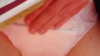 Cheerleader pissing diaper and masturbating