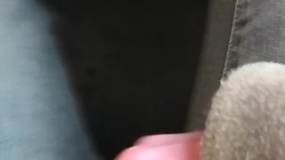 Jetking my hard little dick on busy train