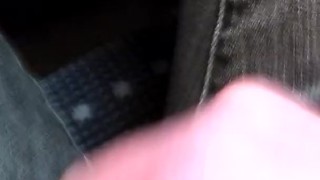 quick stroke of my small erect cock in public