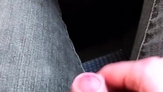 quick stroke of my small erect cock in public